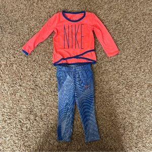 SOLD‼️ Nike Athletic Wear Top and Leggings Toddler Girls 18M